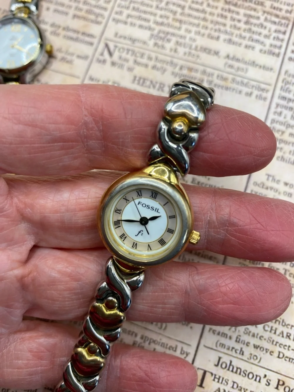 FOSSIL & TIMEX Women’s Two-Tone Gold and Silver Women's Bracelet Watches